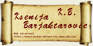 Ksenija Barjaktarović vizit kartica